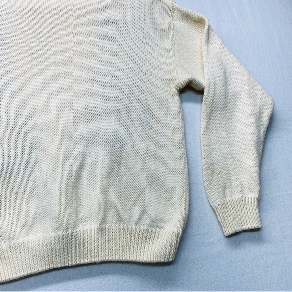 Vintage Button Up Large Cardigan Sweater Embroidered Floral Cottagecore Grandma - Picture 9 of 14